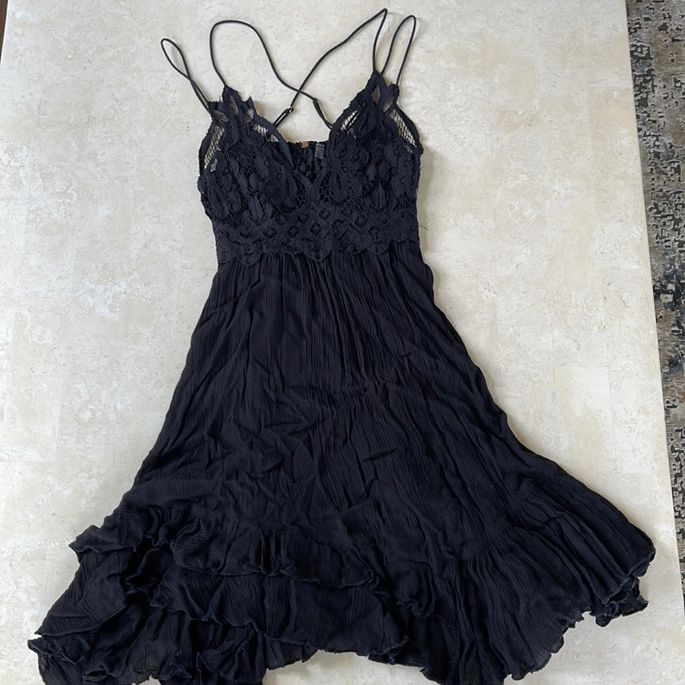 Free People Black Lace Dress